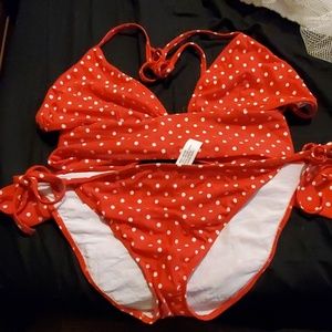 Red polka dot bikini
